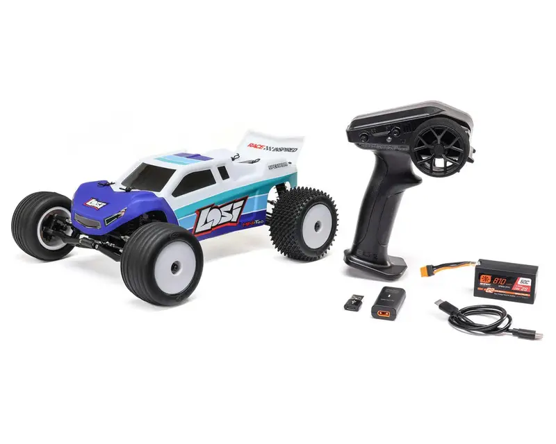Losi Mini-T 2.0 V2 1/18 Rtr 2Wd Brushless Stadium Truck (Blue) W/2.4Ghz Radio, Battery & Charger 1