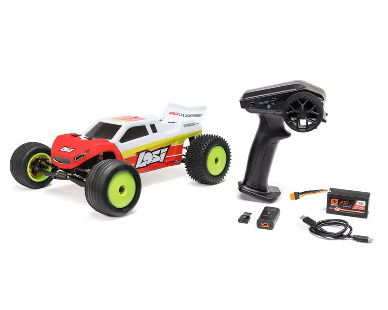 Losi Mini-T 2.0 V2 1/18 Rtr 2Wd Brushless Stadium Truck (Red) W/2.4Ghz Radio, Battery & Charger 1