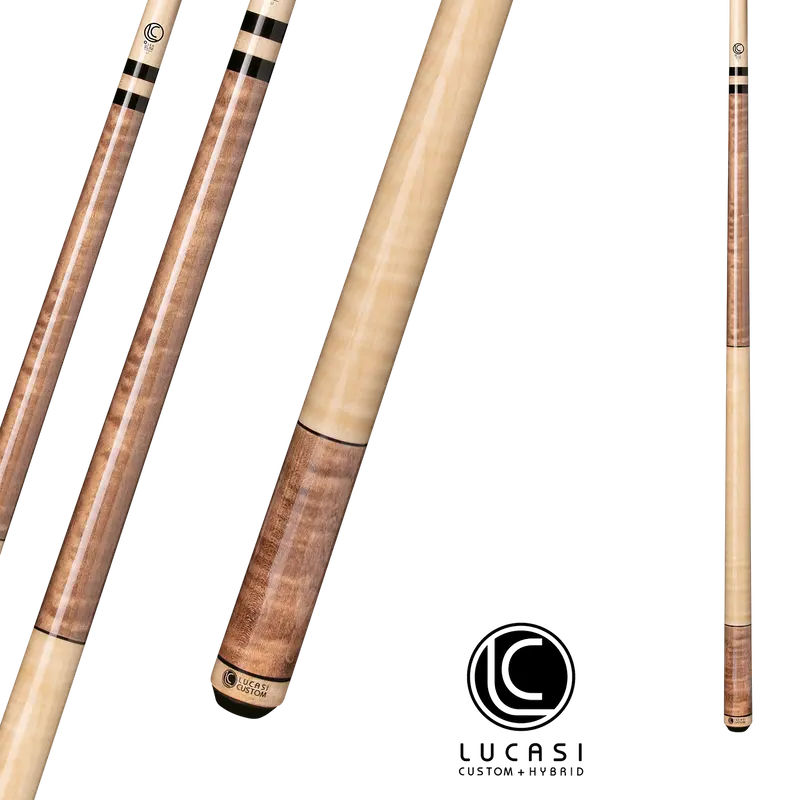 Lucasi Pool Cue Custom Antique Stained & Natural Birdseye 13Mm 19Oz 1