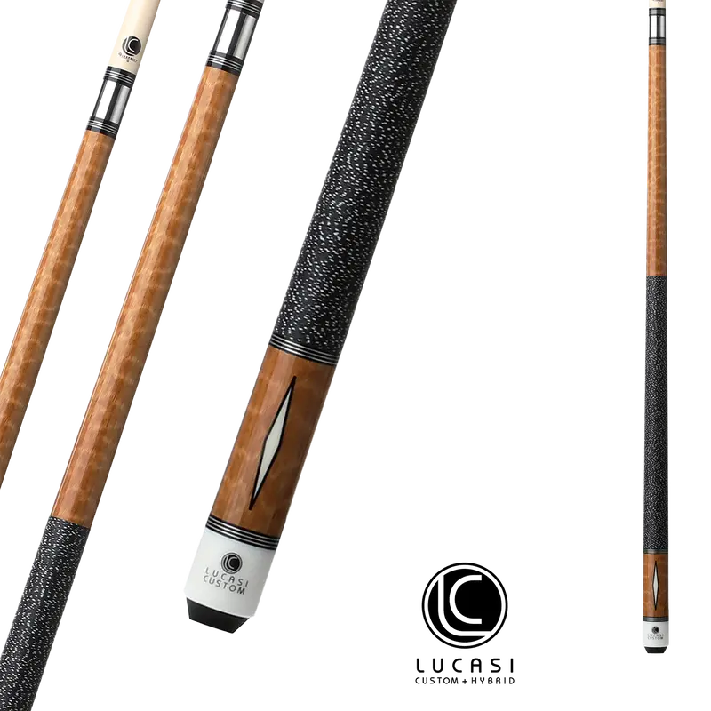 Lucasi Pool Cue Custom Exotic Apitong Diamond Series Cue 13Mm 19Oz With Wrap 1