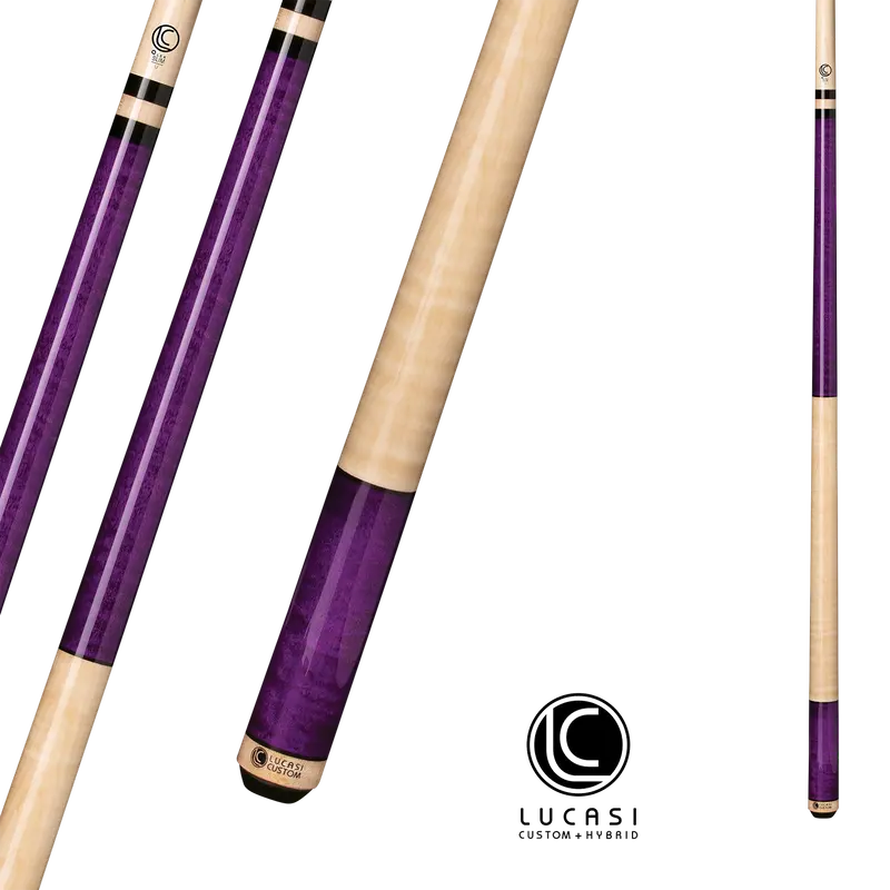 Lucasi Pool Cue Custom Purple Stained And Natural Birdseye 13Mm 19Oz 1