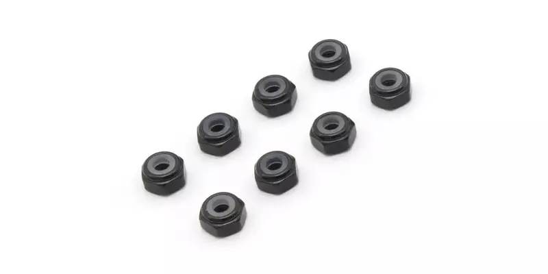 M2 Alu. Nylon Color Nut 8Pcs (Black) Mzw128bk 1