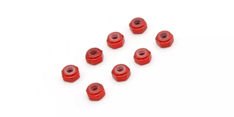 M2 Alu. Nylon Color Nut 8Pcs (Red) Mzw128r 1