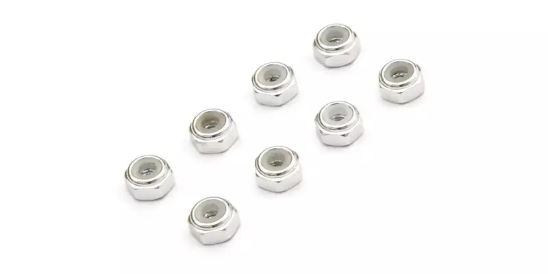 M2 Alu. Nylon Color Nut 8Pcs (Silver) Mzw128s 1
