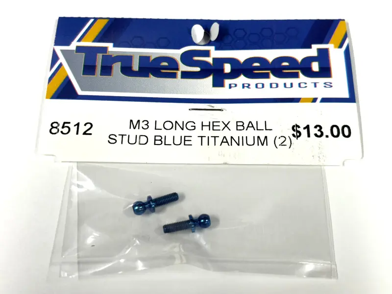 M3 Long Hex Ball Stud Blue Titanium (2), Cw-8512 1