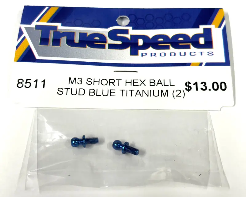 M3 Short Hex Ball Stud Blue Titanium (2), Cw-8511 1