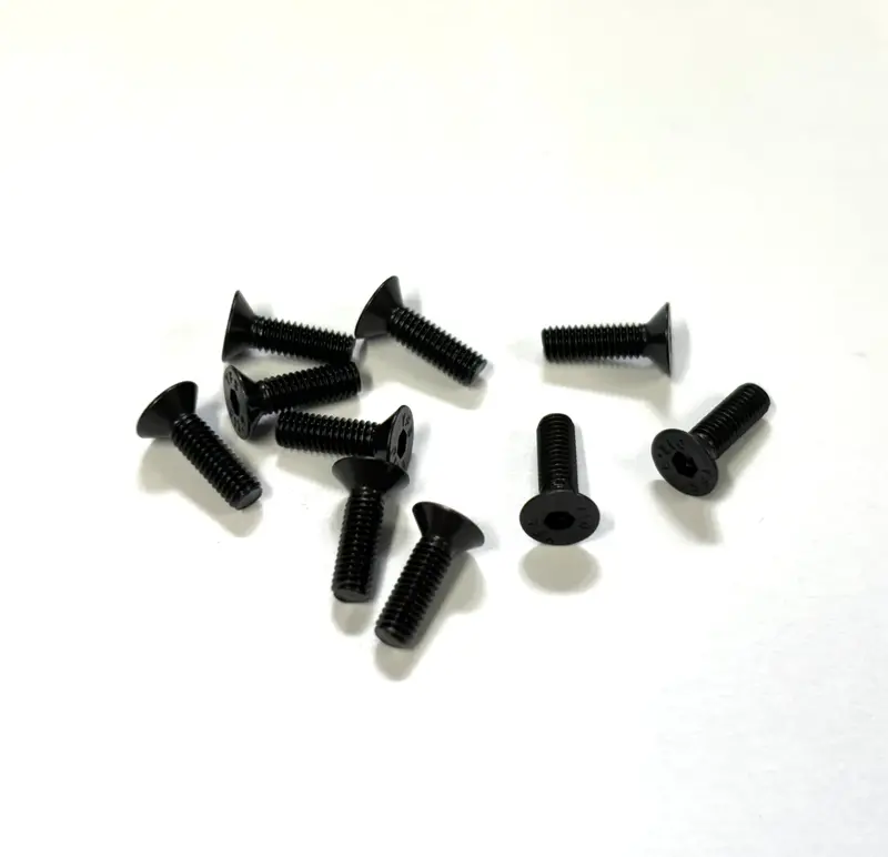 M3 X 10Mm Flat Head Screws (Black Steel) Set Of 10, Vrc-8302 1