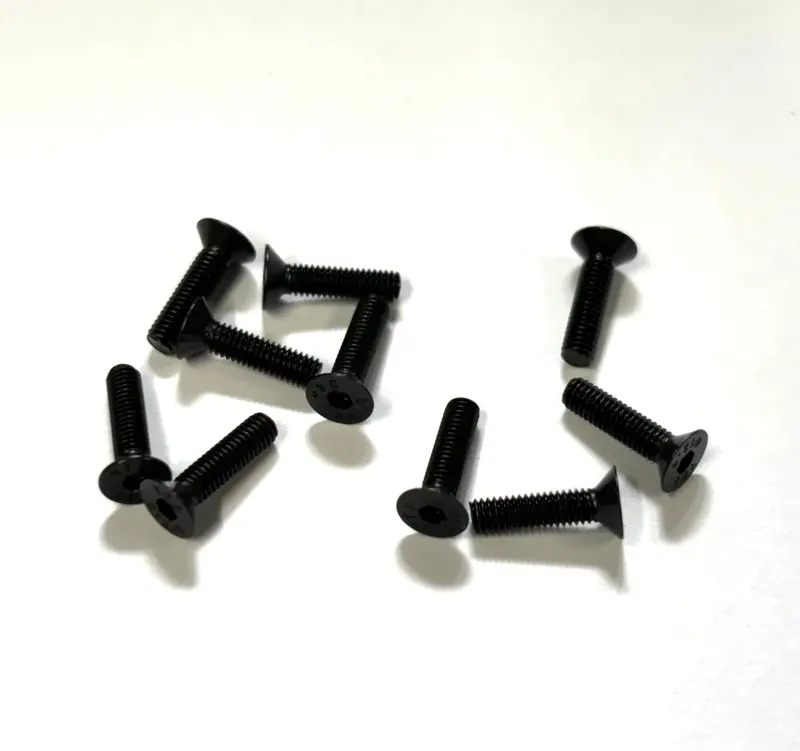 M3 X 12Mm Flat Head Screws (Black Steel) Set Of 10, Vrc-8301 1