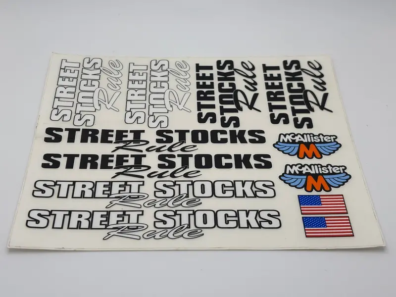 Mcallister Racing Street Stocks Rule Decal Sheet, Mca-D516 1