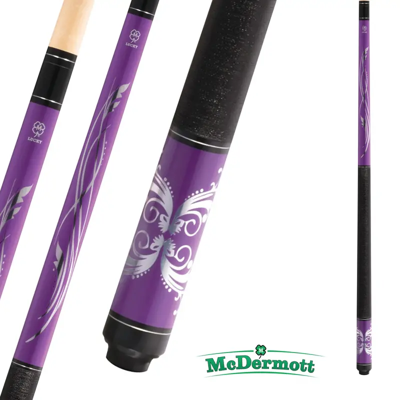 Mcdermott Pool Cue Lucky Series L59 Purple And Silver 13Mm 19Oz 1