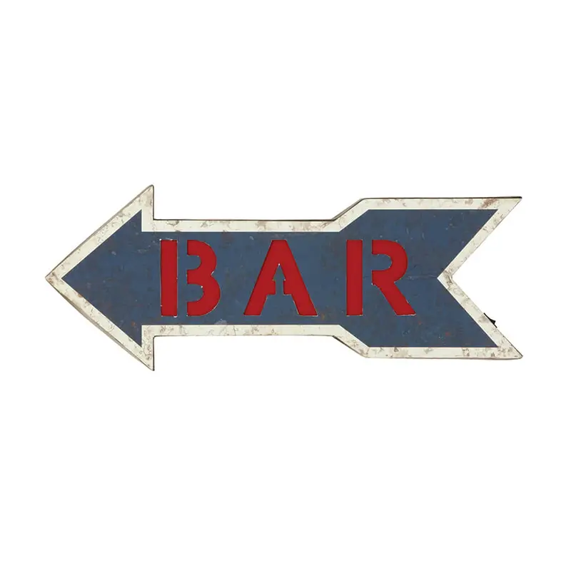 Metal Sign-Bar Arrow (Blue/Red) 1