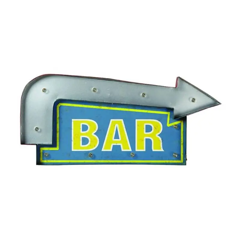 Metal Sign-Bar Arrow (Blue/Yellow) 1
