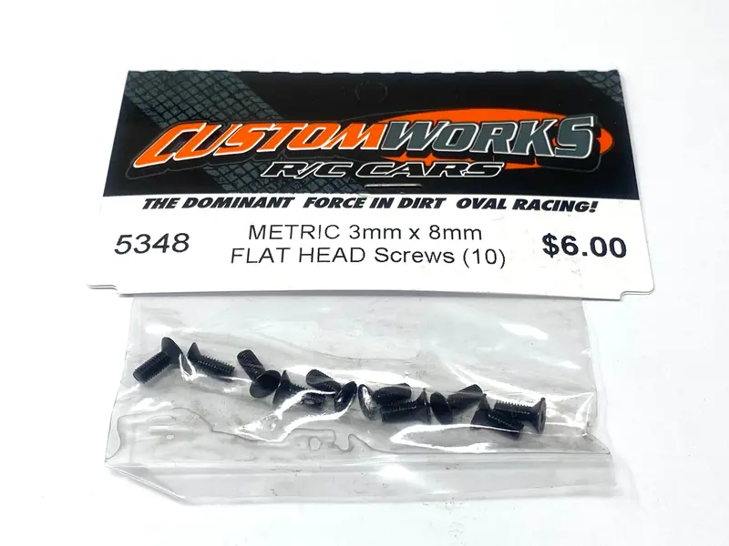 Metric 3Mm X 8Mm Flat Head Screws (10) Cw-5348 1