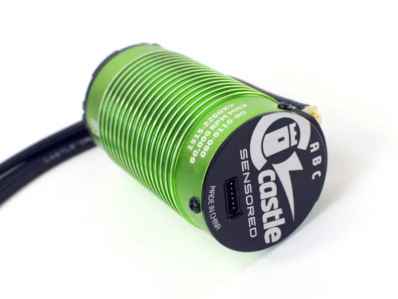 Motor, 4-Pole Sensored Brushless 1515-2200Kv V2 12-Awg, 4Mm 1