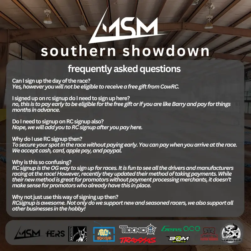 Msm Southern Showdown @ Shaw's Rc | October 24 - October 26 2