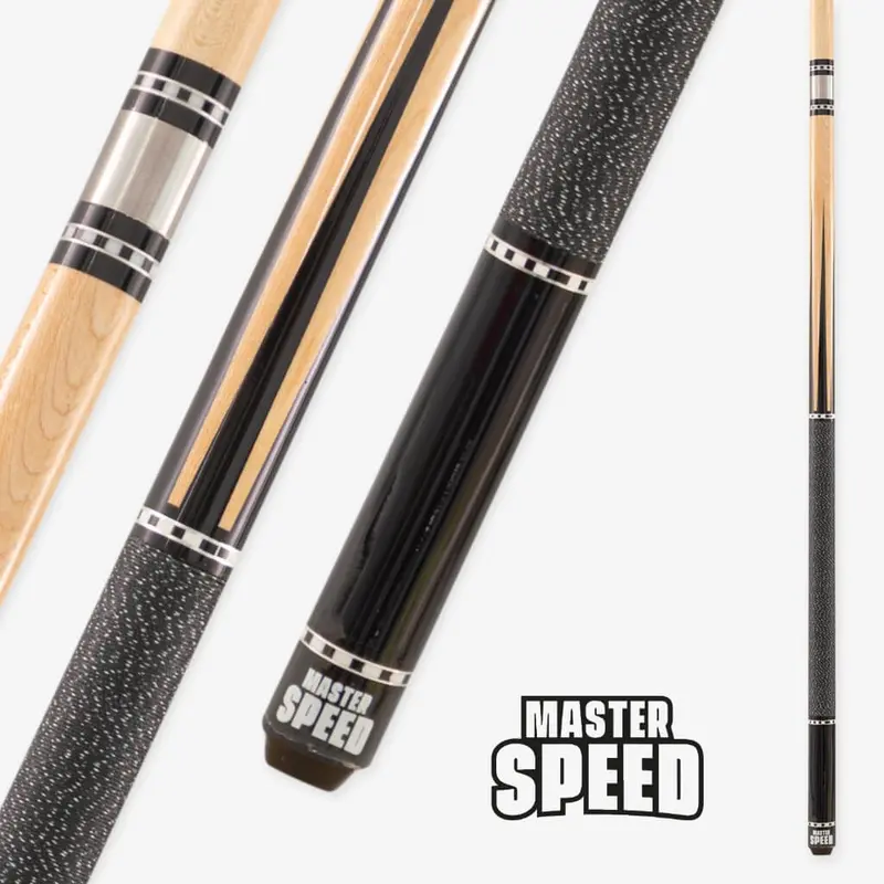 New Master Speed 4 Points Pool Cue With Inlays - Black 1