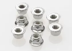 Nuts, 4Mm Flanged Nylon Locking (Steel, Serrated) (8) Tra-3647 1