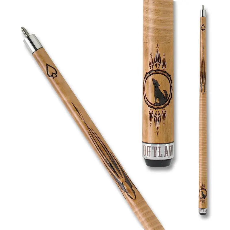 Outlaw Pool Cue Ol13 Original Wolf Wood And Blowtorch 13Mm 19Oz 1