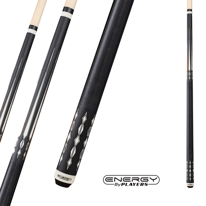 Players Energy Pool Cue Black And White Linen Wrap 13Mm 19Oz 1