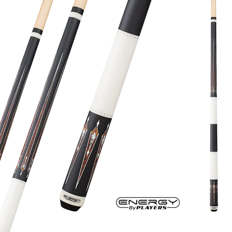 Players Energy Pool Cue White And Black No Wrap 13Mm 19Oz 1