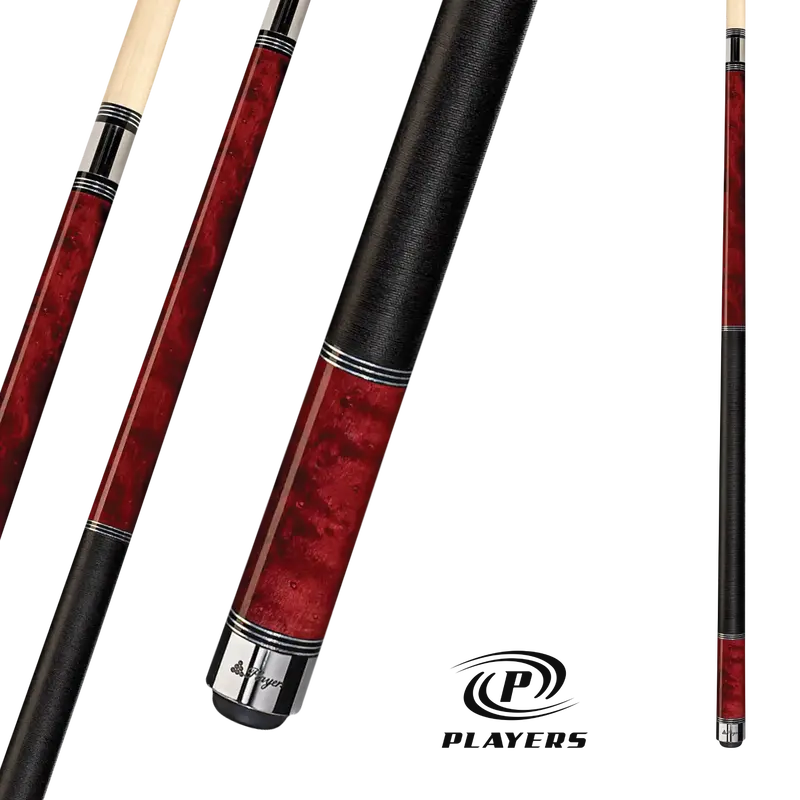 Players Pool Cue Crimson Birdseye 19Oz 13Mm With Wrap 1