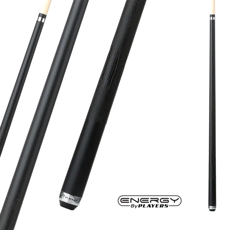 Players Pool Cue Onyx Black Matte 13Mm 19Oz Leather Wrap 1