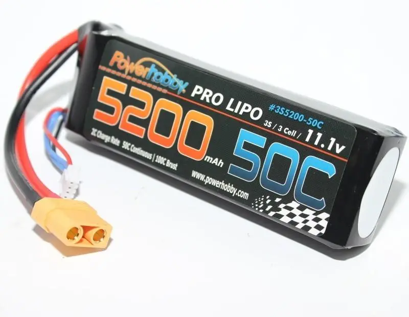 Power Hobby Power Pro 3S 11.1V Lipo Battery, 50C 5200Mah, Xt90, Phb3s520050c 1