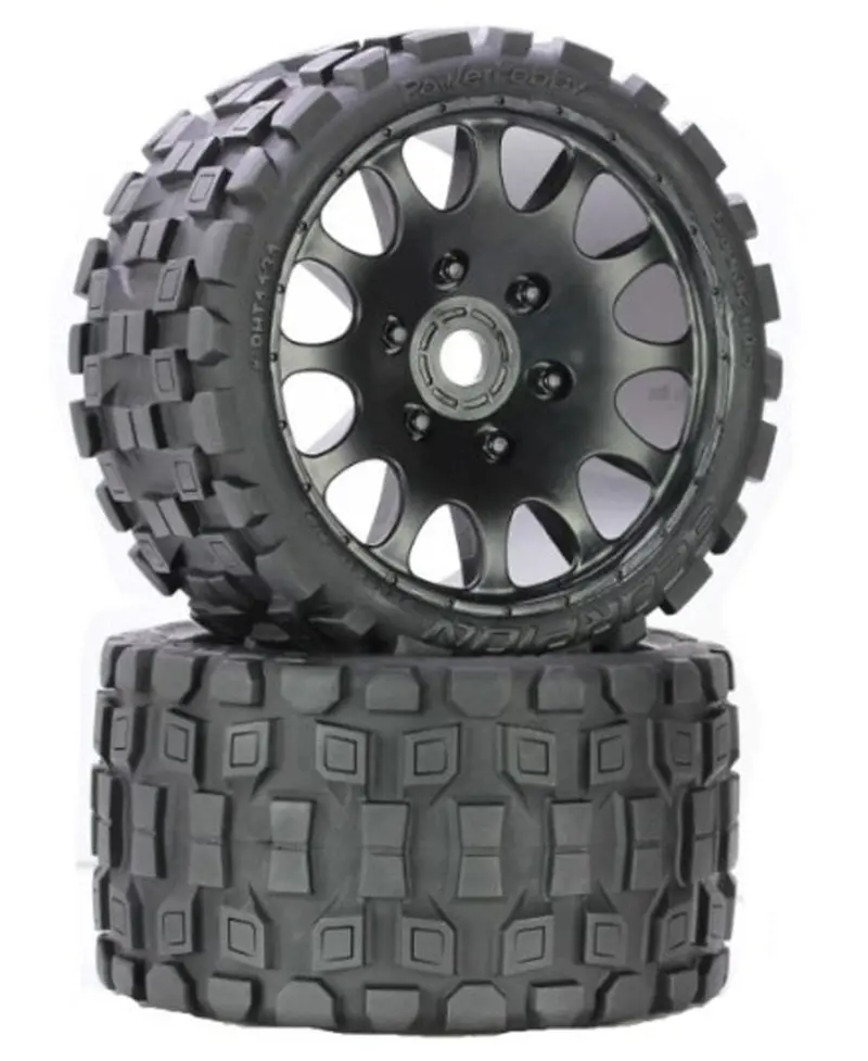 Power Hobby Scorpion Belted Monster Truck Wheels / Tires, Pht1131r 1