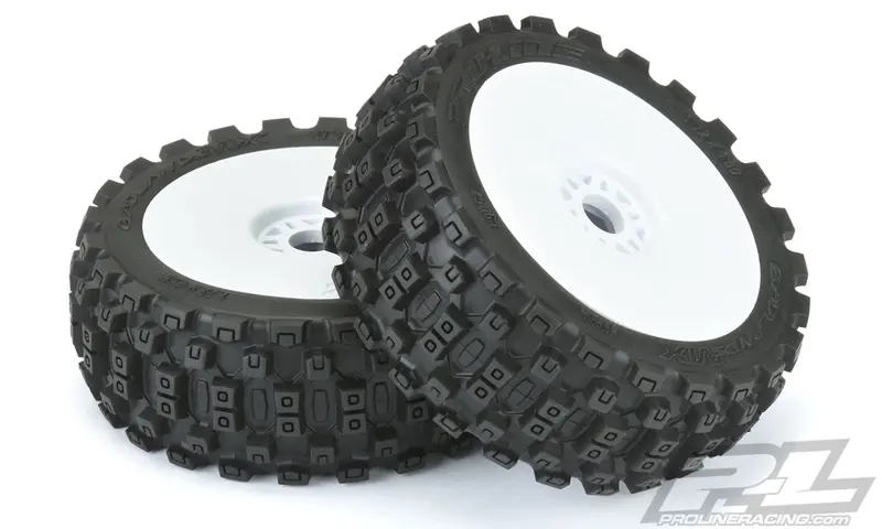 Pro-Line Badlands Mx M2 1/8 Buggy Tires, Mounted, White, 9067-31 1