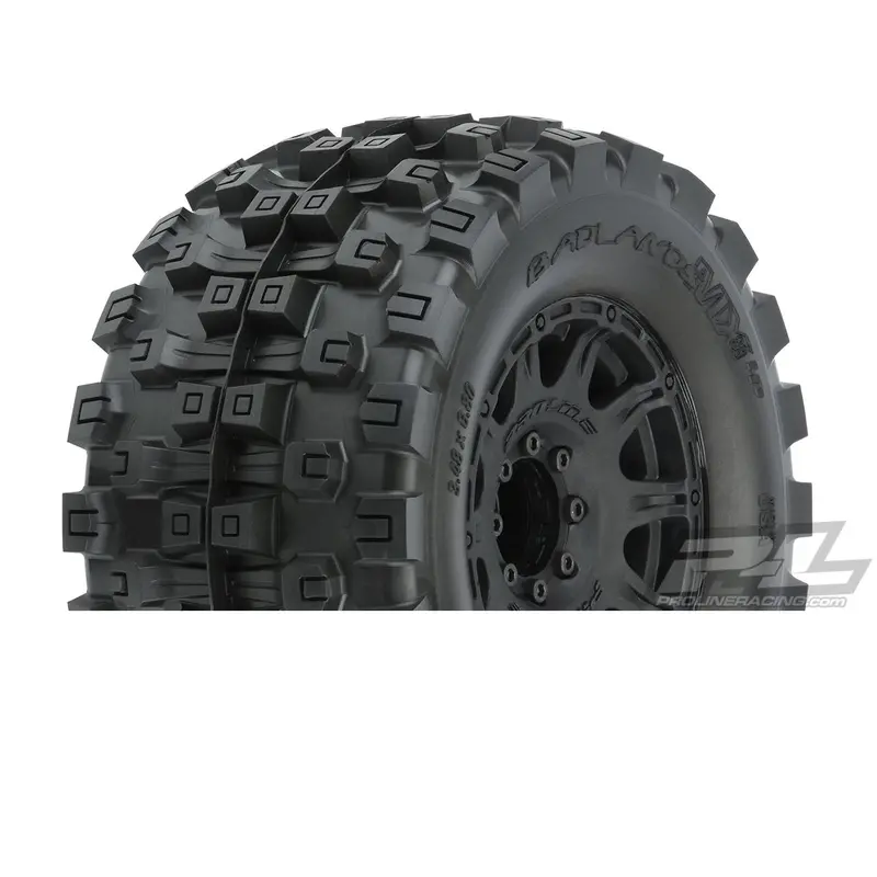 Pro-Line Badlands Mx38 3.8" Belted Tires, Raid Black Wheels, 10166-10 1