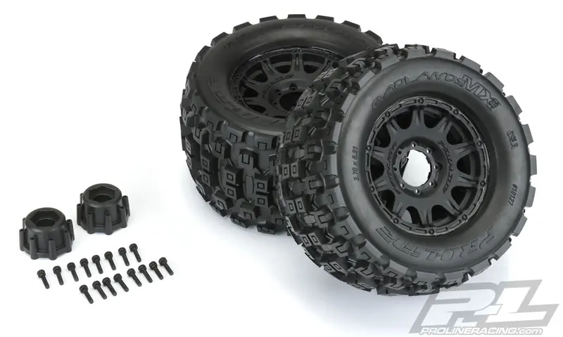 Pro-Line Badlands Mx38 3.8" Tires, Raid Black Wheels, 10127-10 1