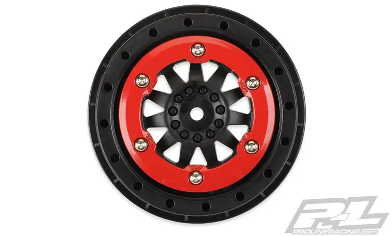 Pro-Line Protrac F-11 2.2"/3.0" Red/Black Bead-Lock Wheels, 2745-03 1