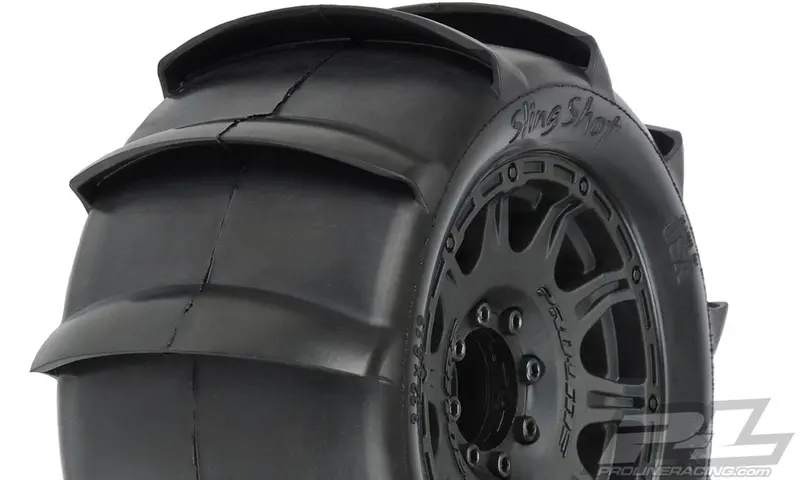Pro-Line Sling Shot 3.8" Sand Tires, Raid Wheels, Black, 1179-10 1