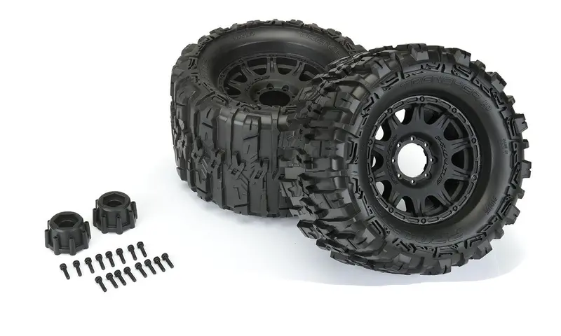Pro-Line Trencher Hp 3.8" Tires, Raid Black Wheels, 10155-10 1