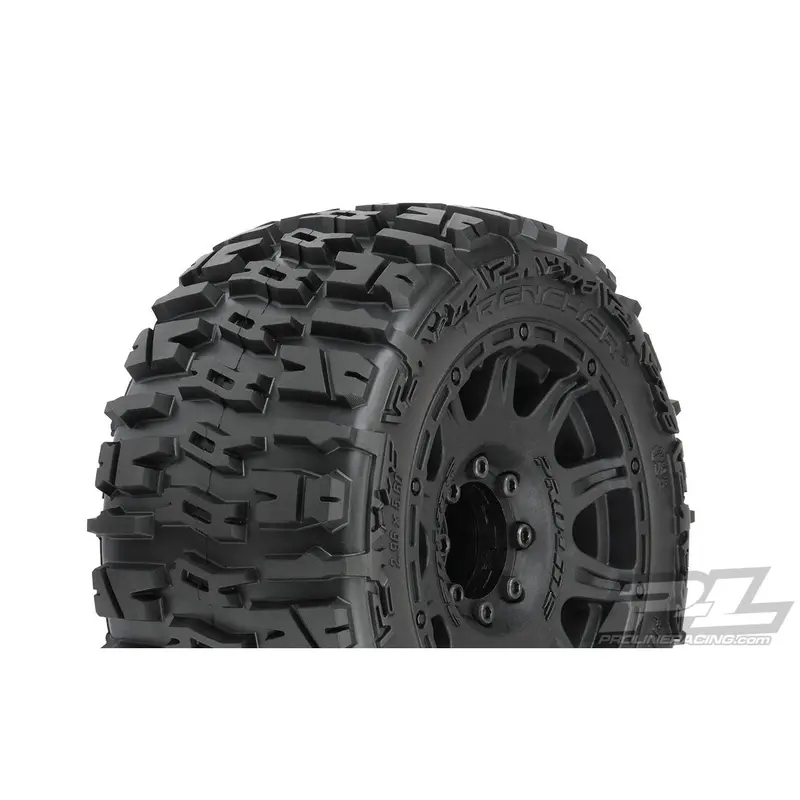 Pro-Line Trencher Lp 3.8" All Terrain Tires, Raid Black Wheels, 10175-10 1
