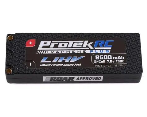 Protek Rc 2S 130C Low Ir Si-Graphene + Hv Lipo Battery (7.6V/8600Mah) W/5Mm Connectors (Roar Approved) Ptk-5107-22 1