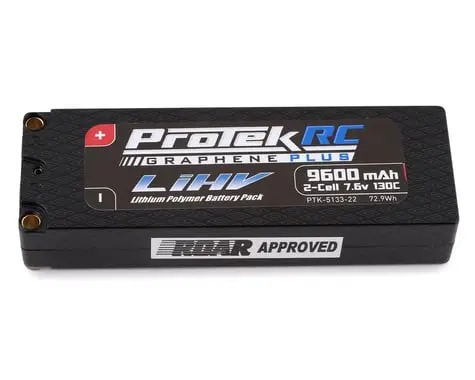 Protek Rc 2S 130C Low Ir Si-Graphene + Hv Lipo Battery (7.6V/9600Mah) W/5Mm Connectors (Roar Approved) 1