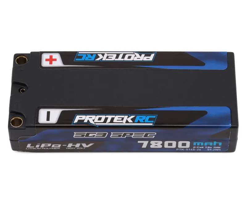 Protek Rc 2S 150C Low Ir Sg3 Hv Mid-Sized Lipo Battery (7.6V/7800Mah) W/5Mm Connectors (Roar Approved) (113Mm Length), Ptk-5145-26 1