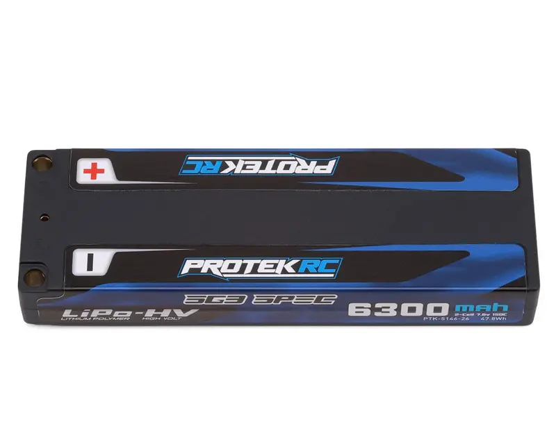 Protek Rc 2S 150C Low Ir Sg3 Hv Ulcg Stick Lipo Battery (7.6V/6300Mah) W/5Mm Connectors (Roar Approved), Ptk-5146-26 1