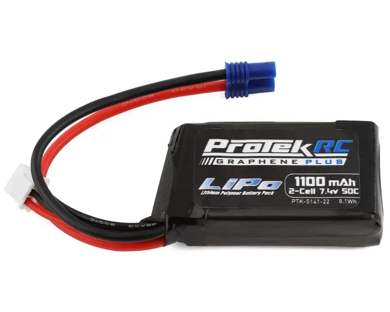 Protek Rc 2S 50C 1100Mah Losi Mini T/B & Jrx2 Lipo Battery W/Ec2 Connector, Ptk-5141-22 1