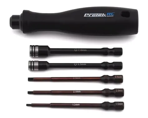 Protek Rc "Trutorque" 5-Piece 1/4" Drive Hex & Nut Driver Set (1.5, 2.0, 2.5Mm Hex & 5.5, 7Mm Nut Driver), Ptk-8462 1