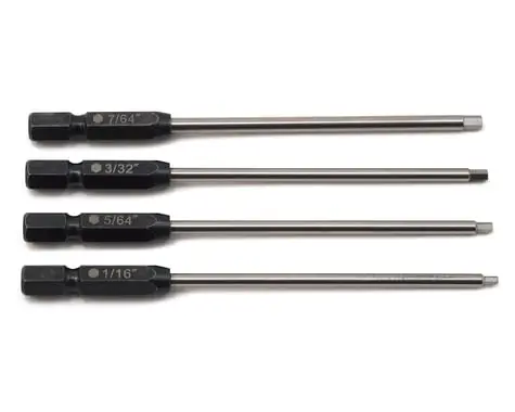 Protek Rc Trutorque Standard Power Tool Tip Set (4) (1/16", 5/64", 3/32", 7/64") Ptk-8244 1