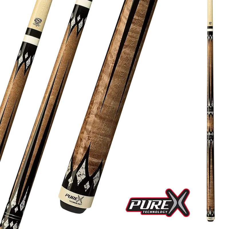 Pure X Pool Cue  Antique  Stain & Black/White Points 13Mm 19Oz 1