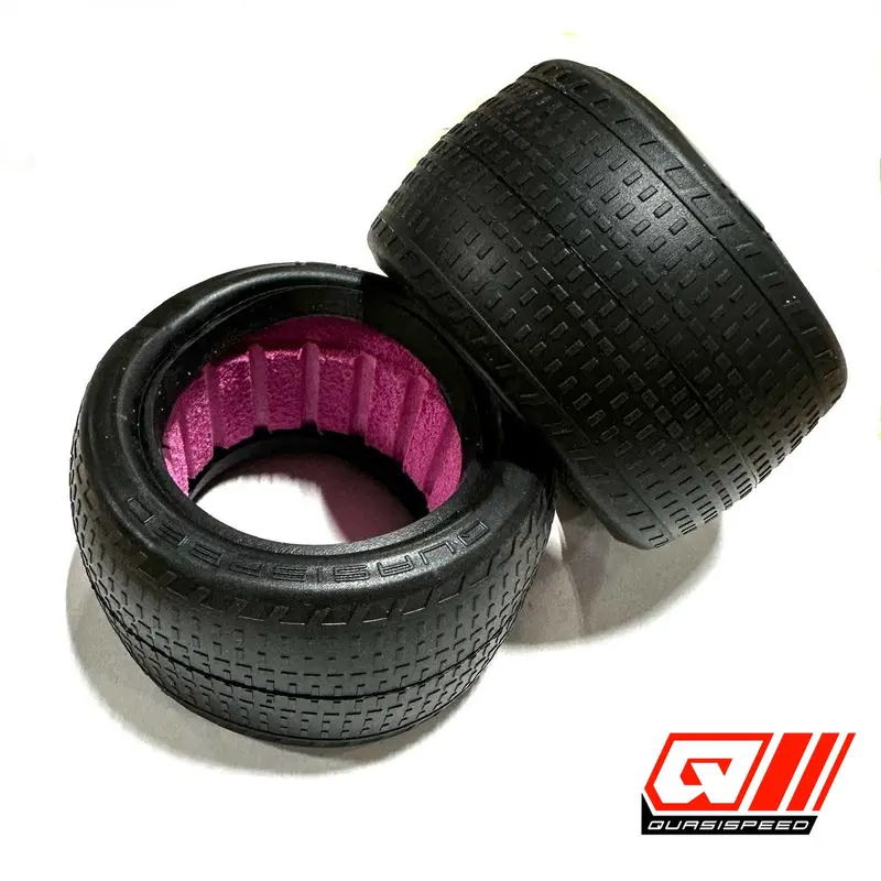 Quasispeed Rubber Low Pin / Low Tread Rear Tires With Inserts (2) Qs-1616 1