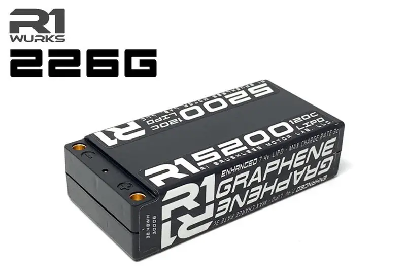 R1 Wurks Lcg Graphene 2S 7.4V Lipo Battery, 120C 5200Mah, 030006 1
