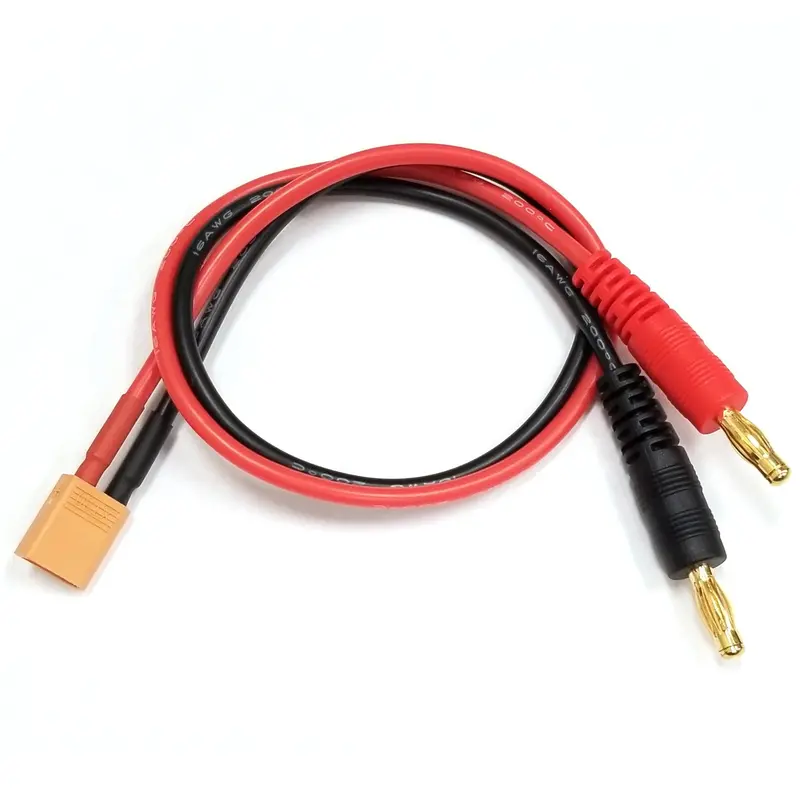 Racers Edge Charge Adapter, Male Xt30 To Male 4Mm Bullets, 1616 1
