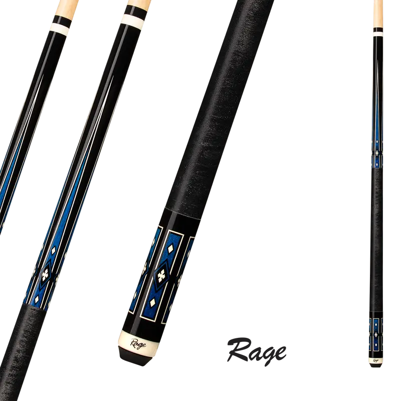 Rage Pool Cue Ojos Azules Blue And Black 13Mm 19Oz With Wrap 1