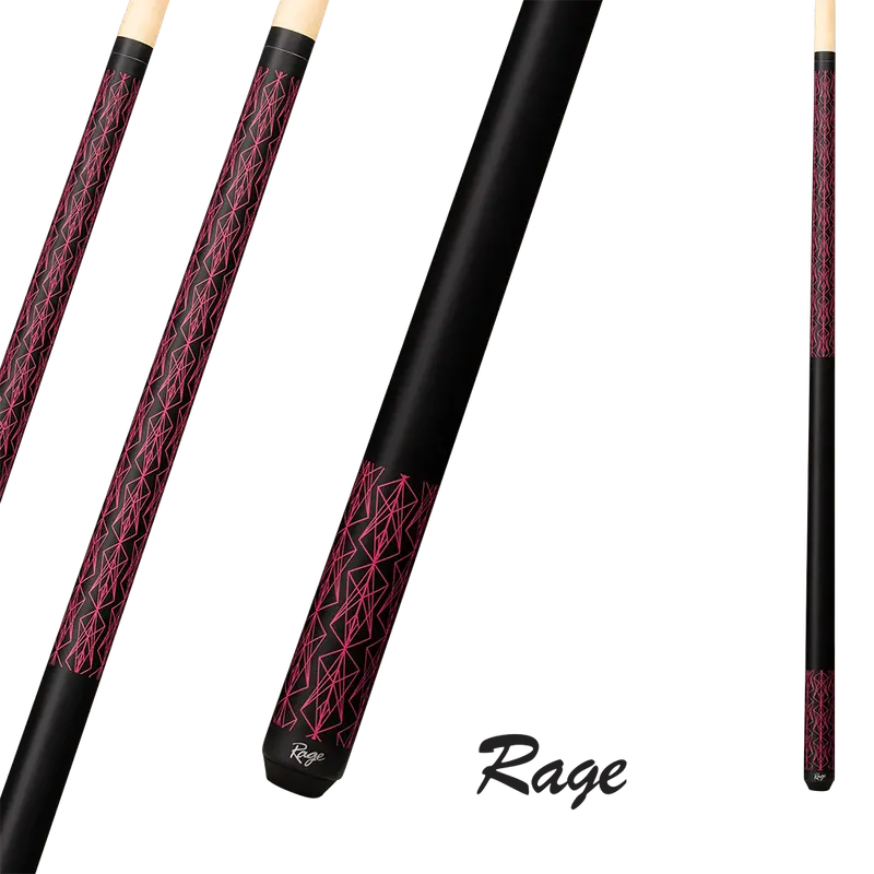 Rage Pool Cue Rg111 Magenta And Black 13Mm 19Oz 1