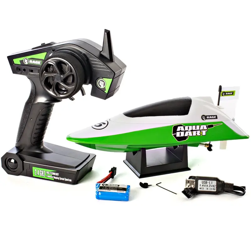 Rage Rc Aqua Dart Boat, White/Green, Rgrb1100 1