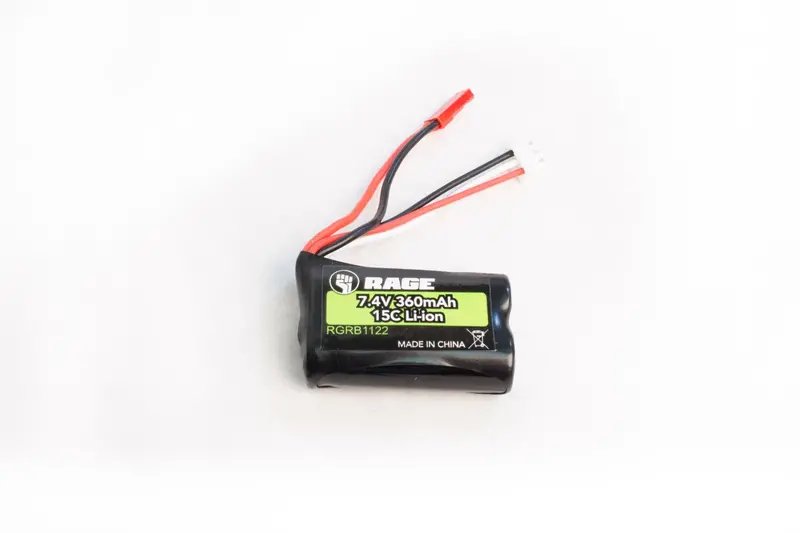 Rage Rc Battery, 7.4V 360Mah Li-Ion, Rgrb1122 1